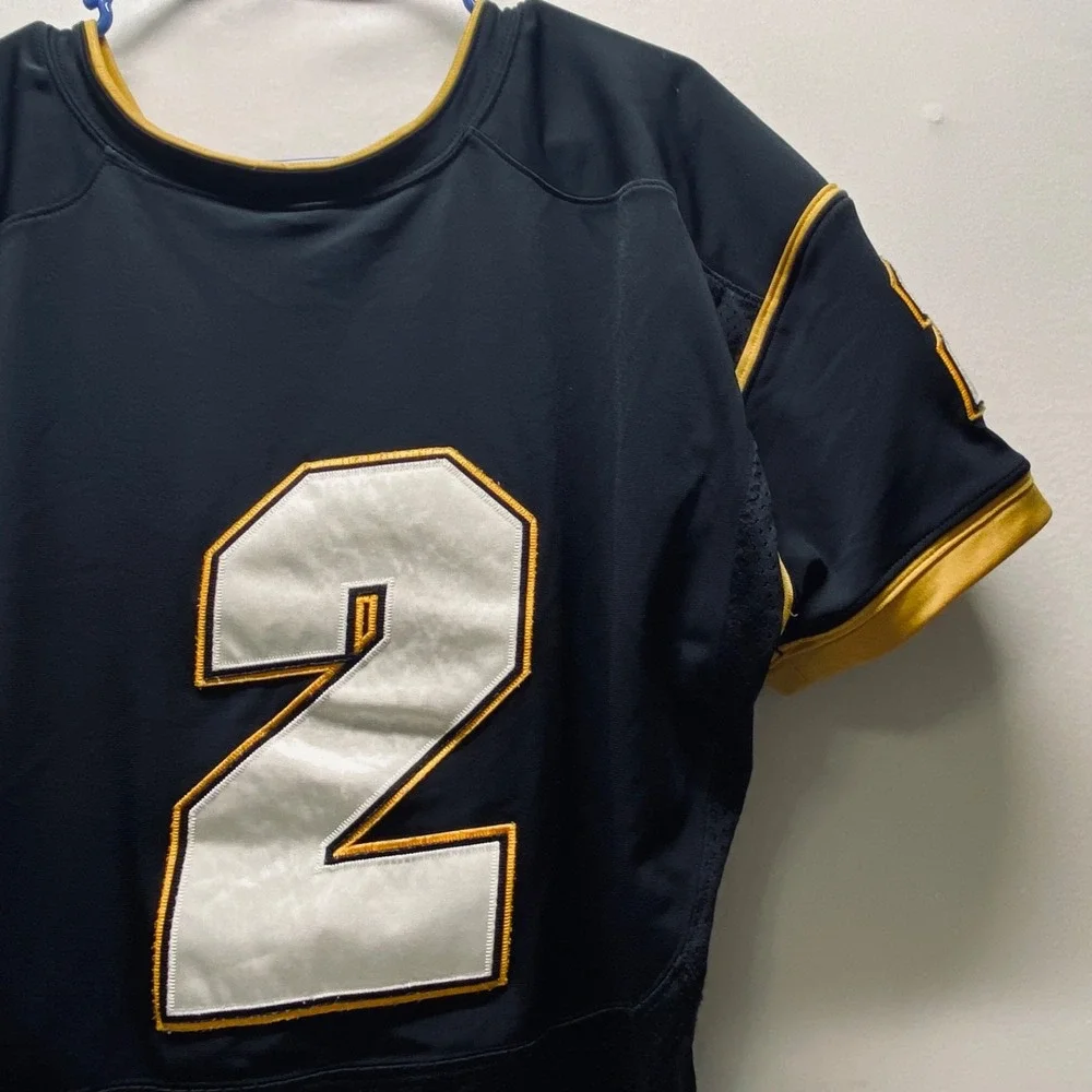 Nike GT Team Football Jersey #2 Men's XL Black Gold Logo Authentic On Field GUC